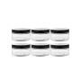 6Pcs 120ml/120g/4oz Empty Refillable Clear Plastic Cosmetic Cream bottles Makeup Sample Packing Face Cream Eye Cream Ointment Storage Container Vial Jar Pot with Black Lid