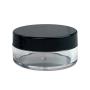 (Quantity: 20 Pieces) Beauticom 10G/10ML Round Clear Jars with Black Lids for Lotion, Creams, Toners, Lip Balms, Makeup Samples - BPA Free