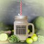 Green Breast Caver Survivors Priceless Frosted Glass Mason Jar With Straw