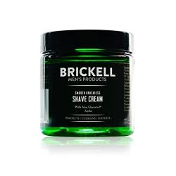 Brickell Mens Smooth Brushless Shave Cream for Men, Natural and Organic Smooth Shaving Lotion to Fight Nicks, Cuts and Razor Burn, 2 Ounce, Unscented