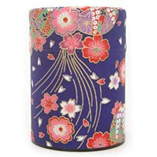 Handmade Washi Paper Tea Tin (Blue Globes)