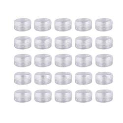 50Pcs 5g/5ml Clear Plastic Round Pot Jars Empty Sample Containers with Lids Small Tiny Bottle Travel Bottle Makeup Dispenser Holders for Lotion Eye Shadow Eye Cream Lip Balms Nail Art Jewelry