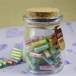 BESTONZON Glass Favor Jars with Cork Lids Mason Jar with Personalized Label Tags and String Ideal for Candy Candle Wedding 12 Pcs 100ML