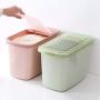 Kitchen Food Storage Jar Airtight Food Storage Kitchen Glass Jar Moisture-Proof Home Multi-Purpose Jam Bottle Cruet Flip Plastic Sealed Box Storage Box (Color : Green)