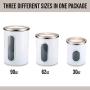 Canisters Sets,3 Piece Window Kitchen Canister with Fingerprint Resistance Lids,Cream White