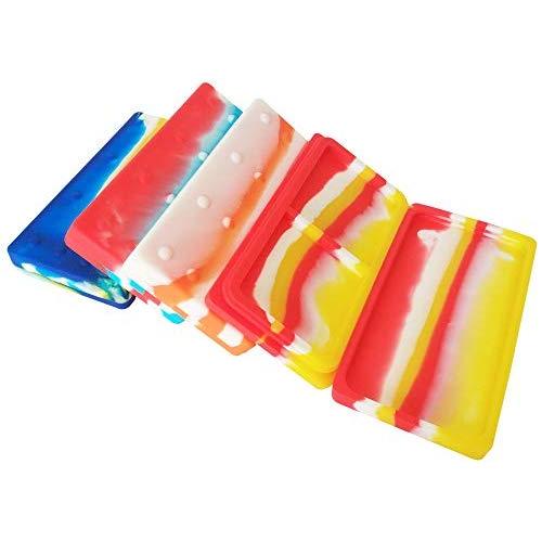 Bouteilles en Silicone Rectangulaires 50ml - Lot de 5 - SZBS - Idéal pour Huile de Prélèvement, Cire, Concentrés Silicone.
