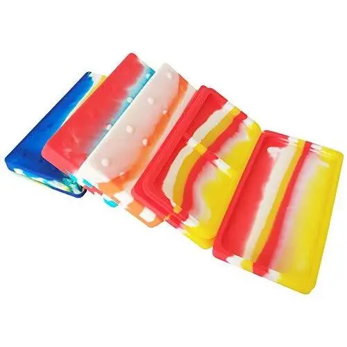 SZBS Silikone Behälter Gläser 5 Stück/Set 50ml Rechteckig Sortierte Farben Silikonbehälter für Dab Oil Silikon Lagerbehälter Wachs Konzentrat Gläser Dab Container (5)
