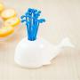 New Design 1set Novelty Fruit Vegetable Creative White Whale Design Jar Spray Pick, Vegetable Storage Containers - Tomato Corer, Mechanical Kitchen Timer, Fruit Kitchen Clock, Tools For Kitchen