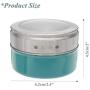 Xiaolanwelc@ 12PCS Magnetic Spice Tin Jars Stainless Steel Seasoning Sauce Storage Container Clear Lid Kitchen Condiment Holder Kitchenware (Blue)