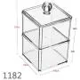 1 Pc Acrylic Transparency Food Storage Box Double Layers Tea Bag Organizer Kitchen Sorting Container with Dustproof Cover