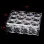 HEALLILY 1 Stück 12 Fächer Aufbewahrungsbox Set Staubdichtes Transparenter Schreibtisch Organizer Behälter für Farben, Medikamente, Schmuck Präsentationsbehälter