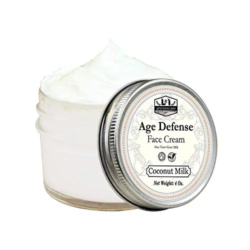 4 Oz. Alterschutz Gesichtcreme, mit Vitamin C Ester + Aloe Vera + Ziegenmilch. Natürlicher Gesichtsfeuchtigkeitsspender, Anti-Aging Gesichtsfeuchtigkeitscreme, Natürliche Gesichtscreme. pH-ausgeglichene Formel (Kokosmilch).