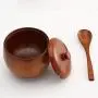 Japanese Natural Wood Spice Jar Style Cans Seasoning Salt Storage Container With Lid Sugar Bowl Salt Spoon Kitchen Tools Gadgets,Green