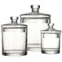 HOUSIYU Candy Jar Transparent Glass Jar Storage Jar Kitchen Bathroom Storage Display Appliance Decoration, Glass Lid Food Storage and Tissue Biscuit Jar, Three-Piece Suit