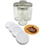 Ball Quart Mason Jars with Storage Lids and Jar Opener - Bundle Pack of 4 32 oz Wide Mouth Jars, 4 Storage Caps, and 1 Spirit Quest Supplies Large Jar Opener