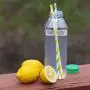 16 Oz Klare Kunststoff-Saft-/Essigbehälter aus PET mit grünen Tamper-Evidenzverschlüssen (Packung mit 10) (grüne Verschlüsse, 10)