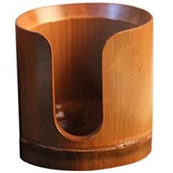 Natural Bamboo Tea Cup Holder Kitchen Storage Canister Tea Ceremony Supplies - Brown, S