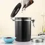 Contenant en Acier Inox pour Graines de Café – Joint Hermétique Noir Contenant en Acier Inox pour Graines de Café – Joint Hermétique Noir