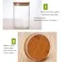 Dichtungsglasbehälter für Lebensmittel, Packung mit 2, durchsichtige Borosilikatglasbehälter mit Bambus-Holzdichtung, ideal für Tee, Packung mit 2 (550ml, Packung mit 2)
