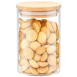 WANGLX ST Food Storage Tank Good Sealing Heat-Resistant Borosilicate Glass Sealed Cans Dried Fruit Sealed Bottle Wooden Lid Storage Tank