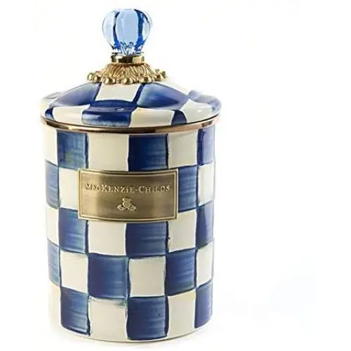 MacKenzie-Childs Royal Check Enamel Canister - Medium MacKenzie-Childs Royal Check Enamel Canister - Medium