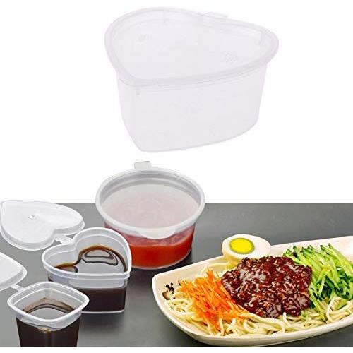 Slime Jars - Slime Storage - Slime Containers 10Pcs Disposable Shot Cups Set of 70ml Heart Shaped Sauce Pot Container with Conjoined Lid Slime Storage for