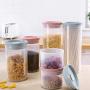 Kitchen Sealed Jar Plastic Bottle Transparent Grain Storage Box Zero Food Dried Fruit Bean Candy Storage Tank (Color : Pink, Size : S)