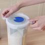 Compartment Food Storage Container Pp Clear Cereal Kitchen Organizer Airtight Rotating Lid Snacks Storage Box,13.5X23X11.5Cm1
