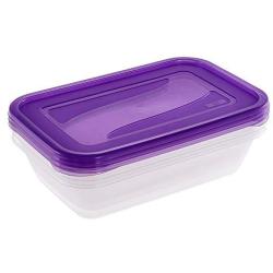 keeeper &quotFredo Fresh Rectangle Food Box, Purple, 2.4 Litre, 3-Piece