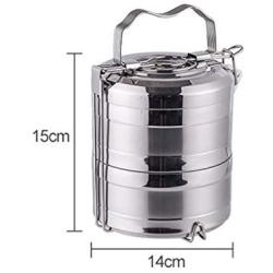 Thermos Food Jar Thermos 304 Stainless Food Flask,Leakproof Insulated Food Containers,Multi-storey,Portable Handle (Size : 1300ML)