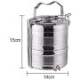 Thermos Food Jar Thermos 304 Stainless Food Flask,Leakproof Insulated Food Containers,Multi-storey,Portable Handle (Size : 1300ML)