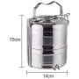 Thermos Food Jar Thermos 304 Stainless Food Flask,Leakproof Insulated Food Containers,Multi-storey,Portable Handle (Size : 1300ML)