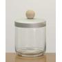 Italo Ottinetti Glass Jar Alluminium Lid Wooden Knob 0.75 Litre Aluminium, Metallic, One Size