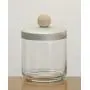 Italo Ottinetti Glass Jar Alluminium Lid Wooden Knob 0.75 Litre Aluminium, Metallic, One Size