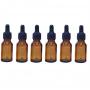 6Pcs Amber Glass Graduated Dropper Bottle Empty Essential Oil Perfume Cosmetic Fluid Containers Jar With Glass Eye Dropper size 15ml/0.5oz