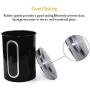 EASEASE Stainless Steel Airtight Storage Canisters for Coffee Beans,Tea and Sugar with Window  (Set of 3),(Black)