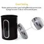 EASEASE Stainless Steel Airtight Storage Canisters for Coffee Beans,Tea and Sugar with Window  (Set of 3),(Black)