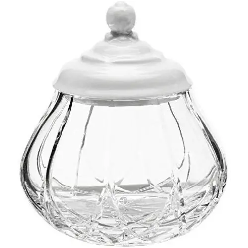 Crystaljulia Bonboniere with Porcelain Lid, Lead Crystal, Transparent, 13.5 cm Crystaljulia Bonboniere with Porcelain Lid, Lead Crystal, Transparent, 13.5 cm