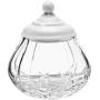 Crystaljulia Bonboniere with Porcelain Lid, Lead Crystal, Transparent, 13.5 cm