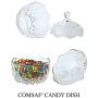 ComSaf Glass Candy Dish with Lid Decorative Candy Bowl, Crystal Covered Storage Jar, Set of 1(Diameter:4.1 Inch)