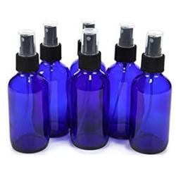 6Pcs 1oz/2oz 30ml/50ml Blue Plastic Bottle with Black Fine Mist Sprayers Essential oil Perfume Container for Home and Travel Use (50ml)