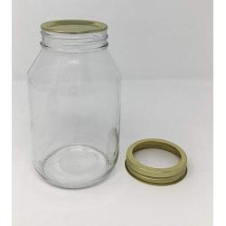 Quart 32 oz Mayo Glass Jar with Gold 2 piece lid by Richards Packaging 12 Pack