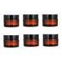 6PCS 10ml/0.34oz Upscale Amber Glass Jar with Liner And Black Screw Cap - Empty Refill Portable Cosmetic Face Cream Lip Balm Storage Jars Pot Container Travel Make up Packing Jar DIY Beauty Tool