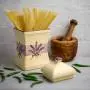 Stadt zu Cottage Handgemachte Lavendel-Blumen Gelbe und Creme Große Keramik 31,5 oz/900ml Küchen-Aufbewahrungsglas mit Deckel | Tonkanister, Keksdose, Wohngifts Geschenk