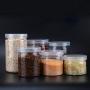 BESTONZON 10pcs Transparent Food Jar Plastic Clear Tea Jars Round Shaped Storage Container for Kitchen Dry Goods Pasta Spices 500ml