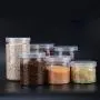 BESTONZON 10er Transparente Lebensmittelbehälter Runder Kunststoff-Aufbewahrungsbehälter für Küche, Pasta, Gewürze, 500ml