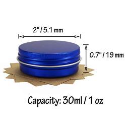 31pcs 1oz/30ml Blue Aluminum Tin Jar with Screw Lid and Blank Labels