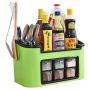 Spice Rack Organizer 2-Tier Standing Rack Kitchen Countertop Storage Organizer Spice Jars Bottle Holder Rack,Green