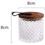 One-Pine 300ml/10.56oz Glass Storage Jar, Glass Food Storage Jar with Sealed Wooden Lid - Elegant Design Clear Glass Food Storage Canister for Serving Tea, Coffee, Spice, Candy and More