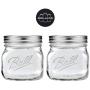 Ball 16 oz Collection Elite Wide Mouth Glass Mason Jars Bundle with Non Slip Jar Opener- Set of 2 Pint Size Mason Jars - Canning Glass Jars with Lids and Bands